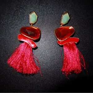 Boho Tassel Rhinestone Dangle Earrings